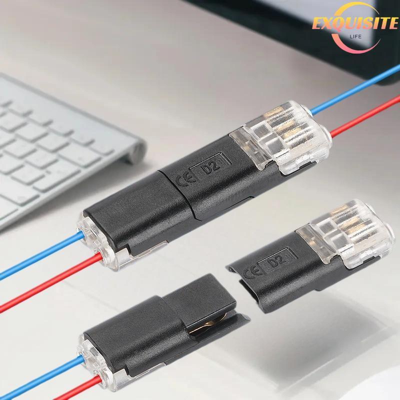 [EL-t] 5/10/20 Unidades Conector Elétrico À Prova D'água Plugue De 2 Pinos Cabo De Fio De Carro Automotivo Conexão De Te