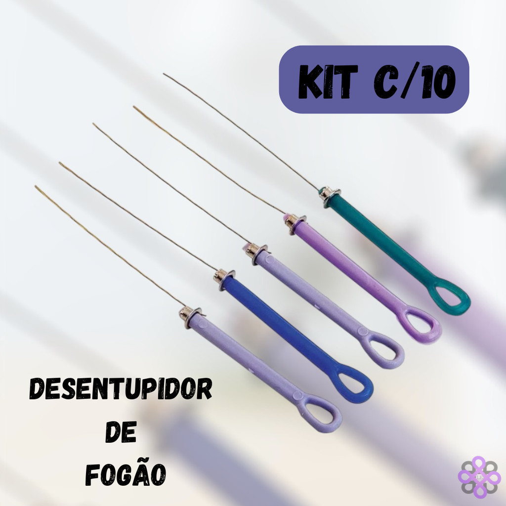KIT C/10 AGULHA DESENTUPIDOR DE BOCA FOGÃO LIMPEZA PROMOÇÃO