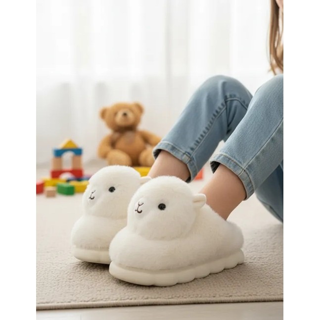 Pantufa Lhama Infantil Pelúcia Antiderrapante Super Conforto