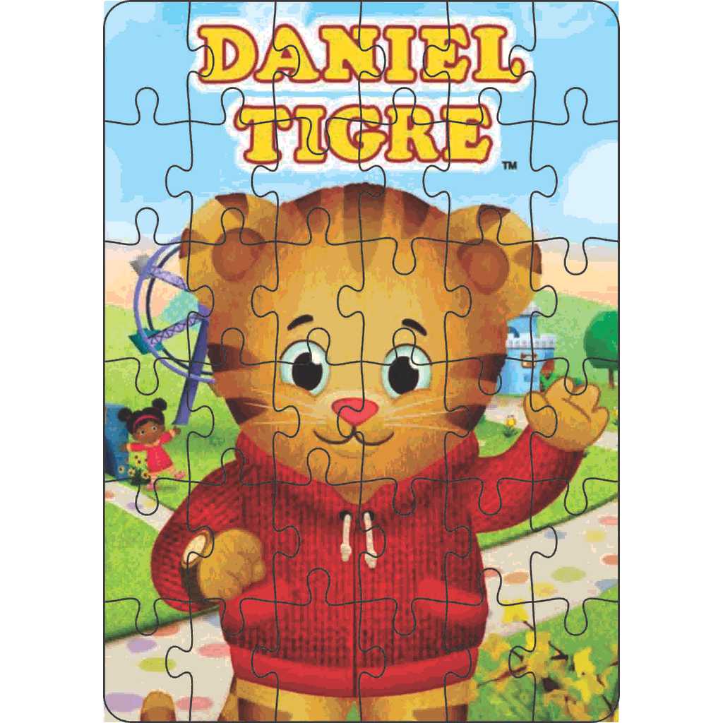 Quebra-Cabeça Jogo Infantil Educacional Daniel o Tigre 36 peças MDF 18x26