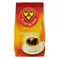 Café Torrado e Moído 3 Corações Tradicional 500g