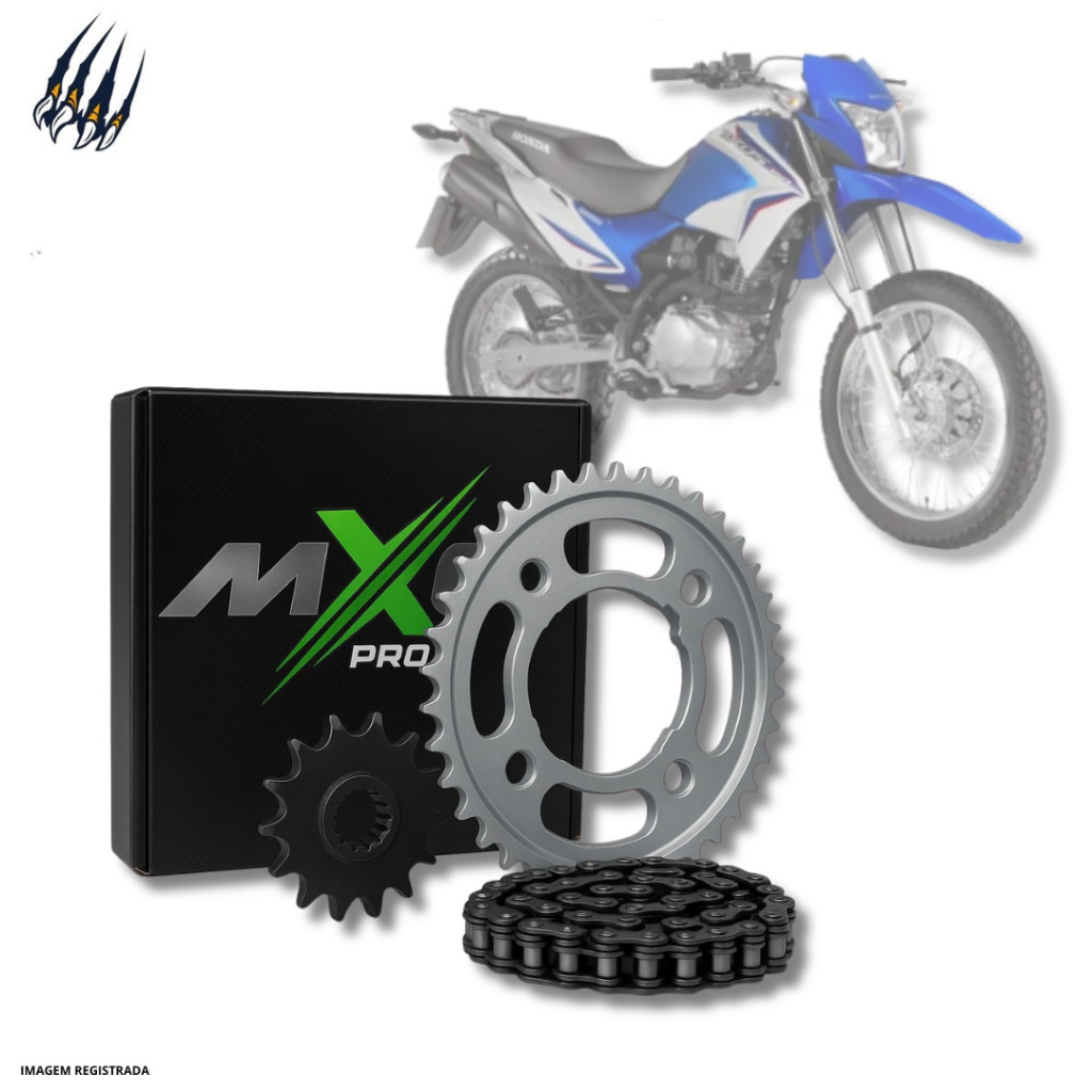 NXR BROS 150 ESD/KS/ESD 2003 A 2015 Kit Transmissão Corrente/Coroa/Pinhão MX6 Honda Relação