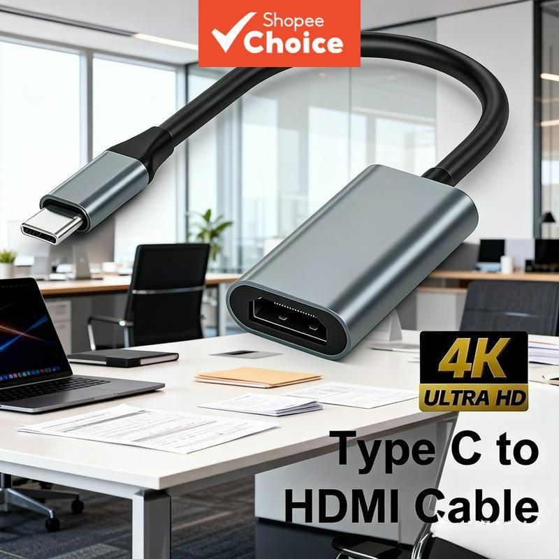 Adaptador USB-C Para HDMI 4K 3.1 Tipo Conversor De Vídeo Macho Fêmea Tablet Pro