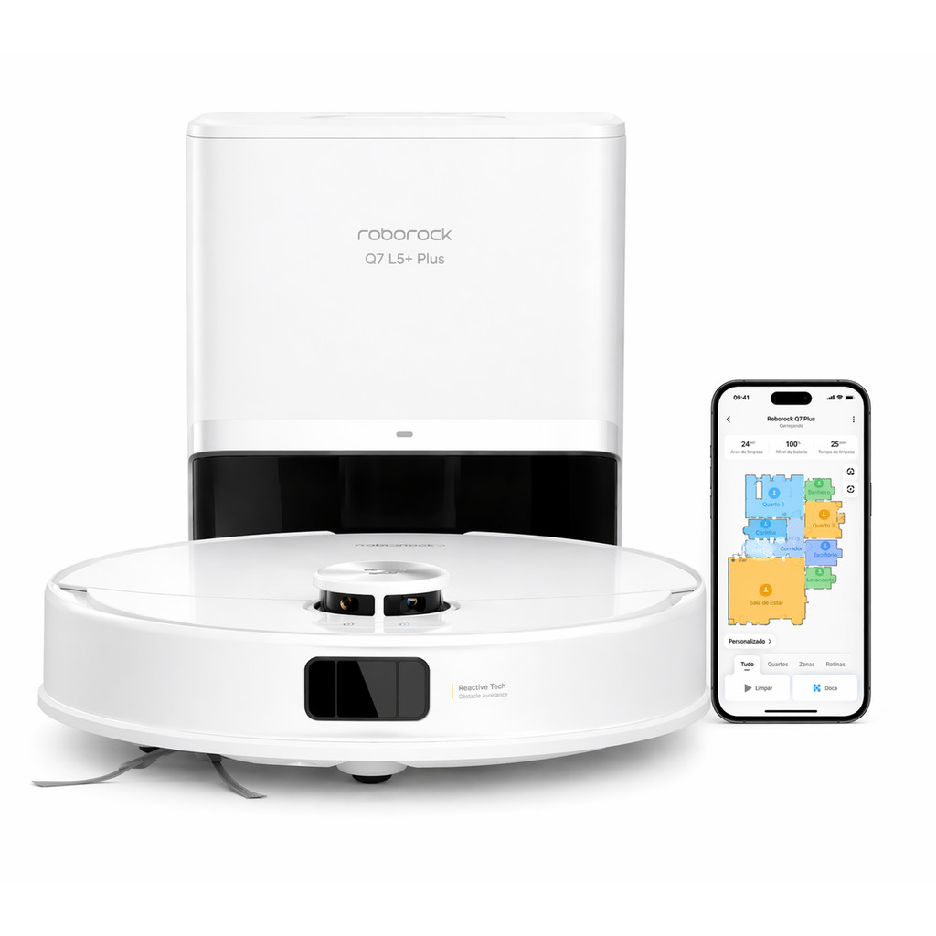 Robô Aspirador com Mapeamento LiDAR 8000Pa + Esfregão Automático Compatível Alexa Com Nf-e