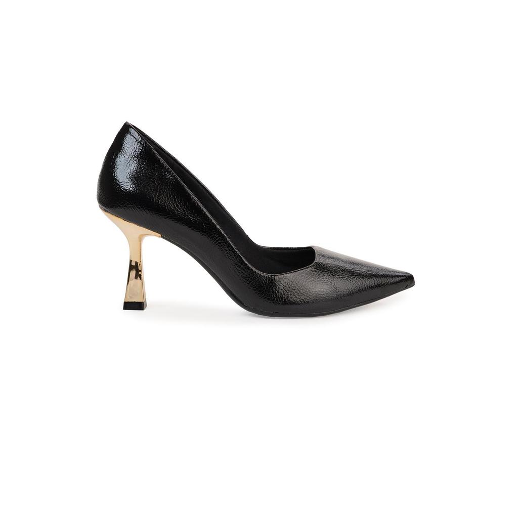 Scarpin Bebecê Salto Alto Flare Bico Fino Monocromático Clássico