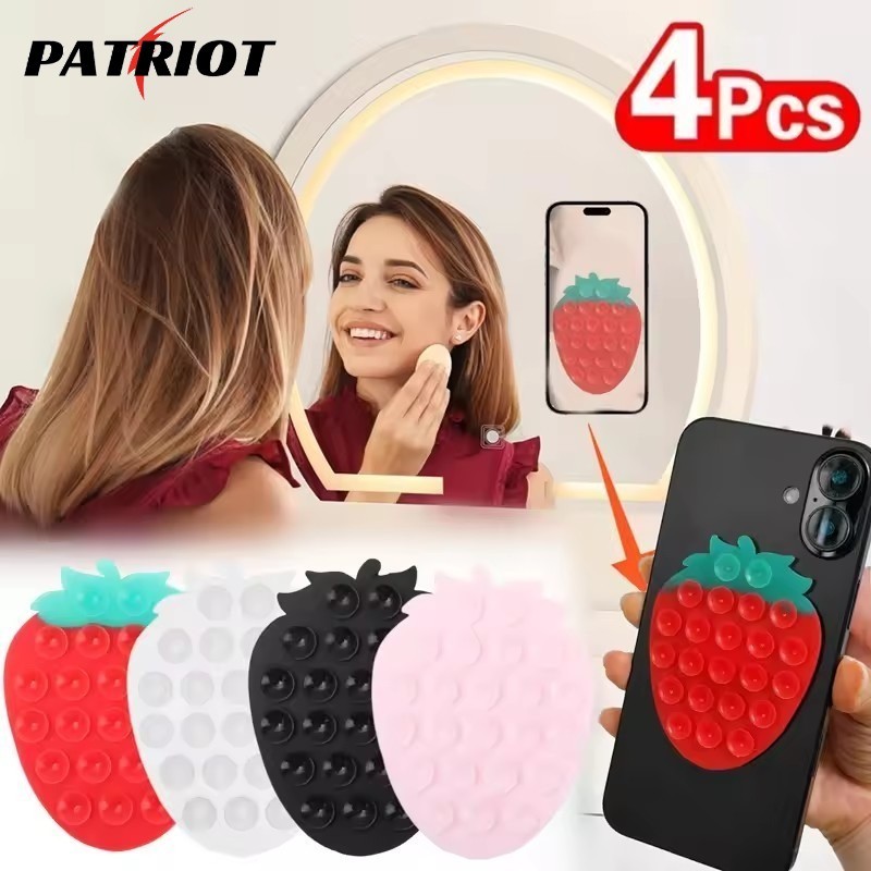 Almofada Antiderrapante Com Ventosa De Morango | Aperto De Telefone De Silicone Para Montagem Em Mesa/Carro , Adesão Dup