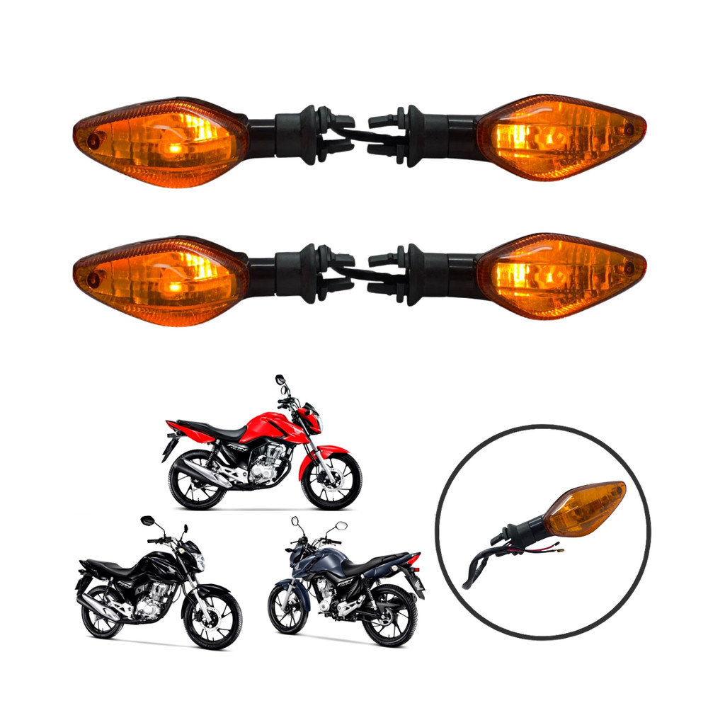 4 Pisca Seta Laranja CG Fan160 Titan160 Start160 2016 Á 2025 Completo