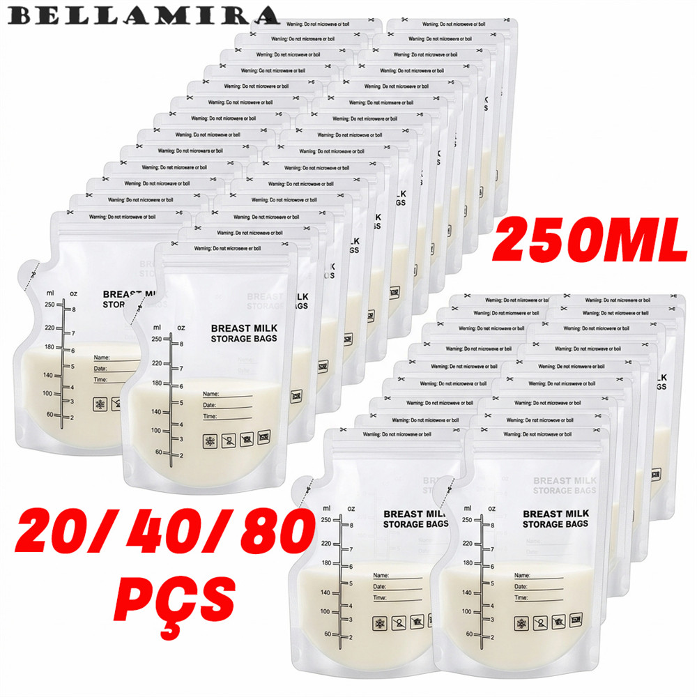 Kit 20/40/80 Pçs Un Saco Saquinhos Congelar Leite Maternidade Bebê