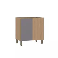 Balcão De Cozinha Canto Reto 80cm 1 Porta Sem Tampo Slim Luc Freijó/cinza Puro