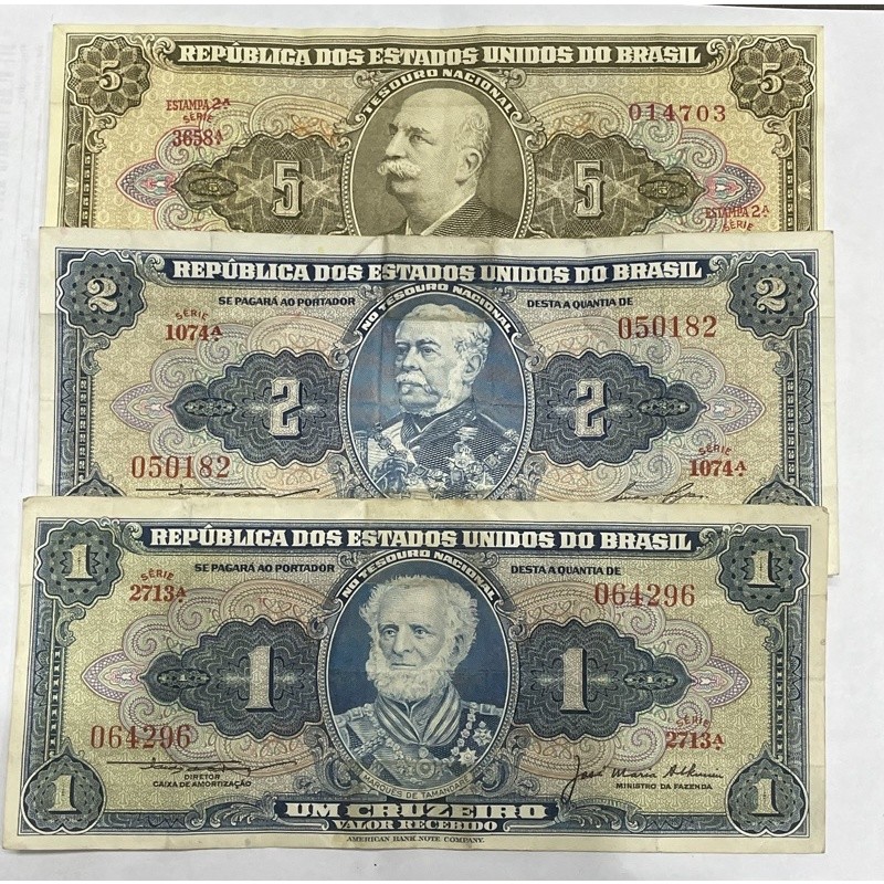 3 cédulas cruzeiro (cód023)
