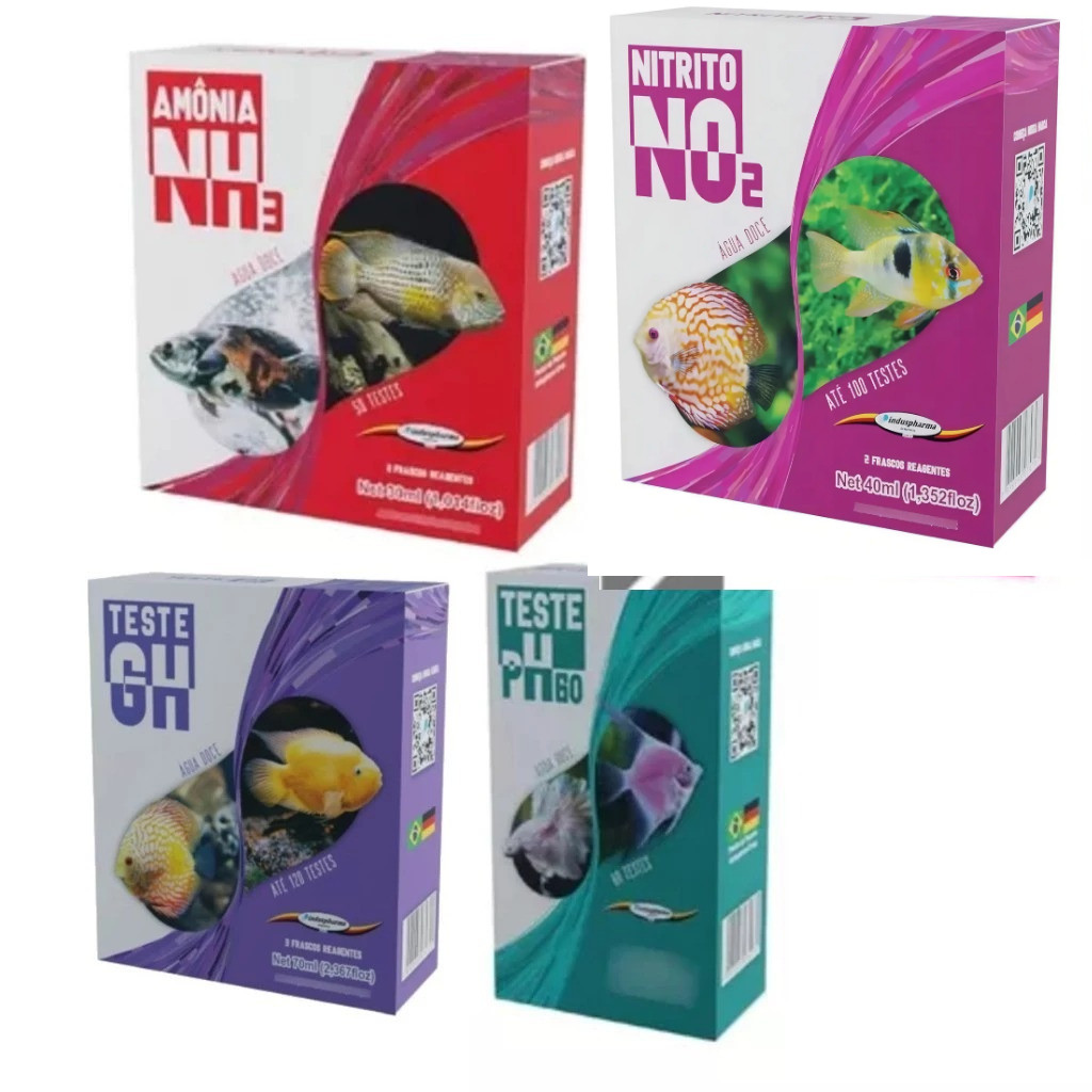 KIT AMONIA, Teste De Nitrito , TESTE DE PH 60 - TESTE DE GH- Induspharma