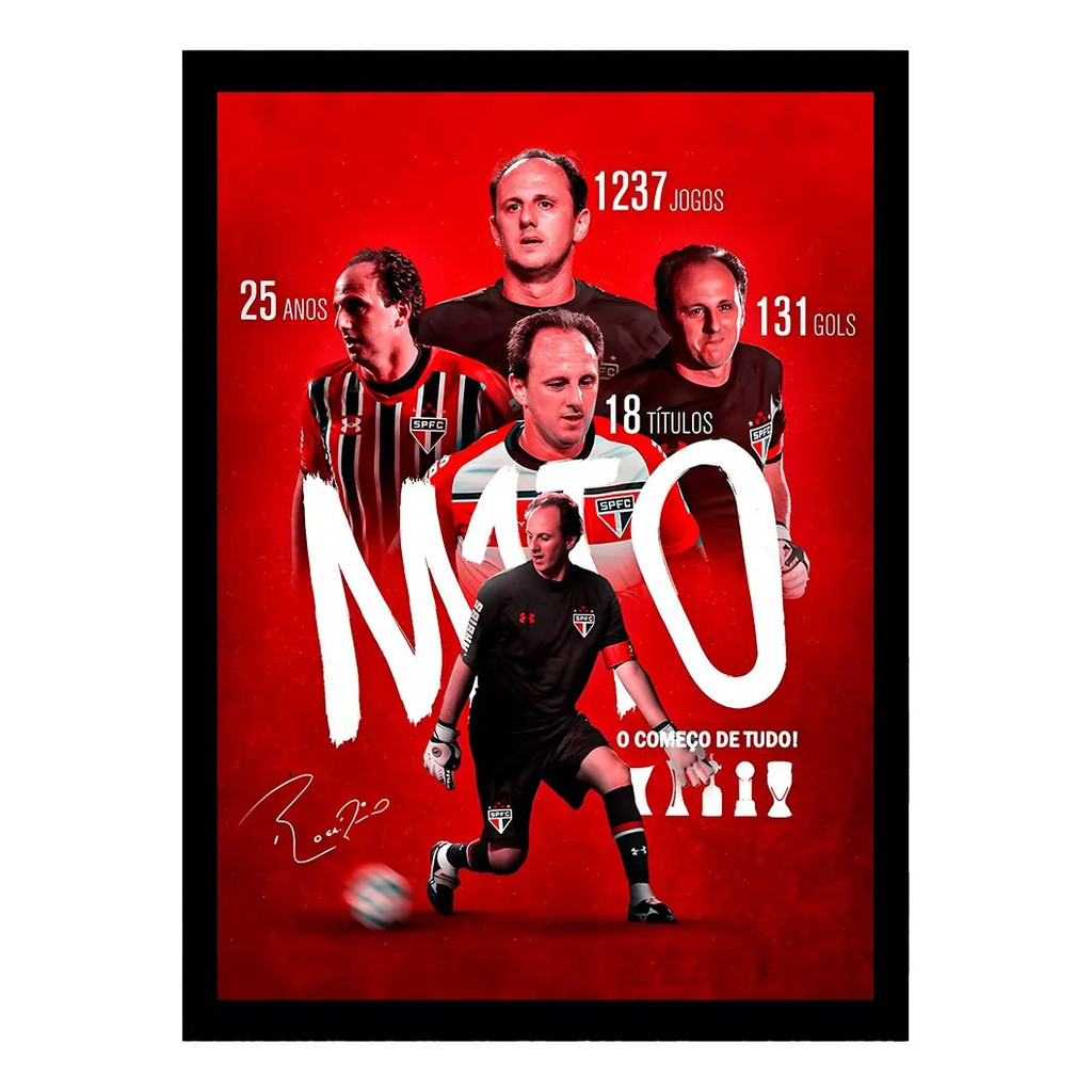 Quadros Decorativos 30x40 Rogerio Ceni Mito Spfc