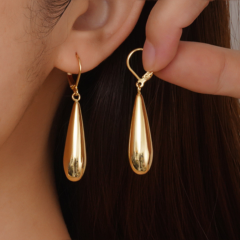 [Estoque pronto] Brincos Gota de Água Brincos Material de Cobre Moda Novo Estilo Brincos Elegantes Brincos de Alta Quali