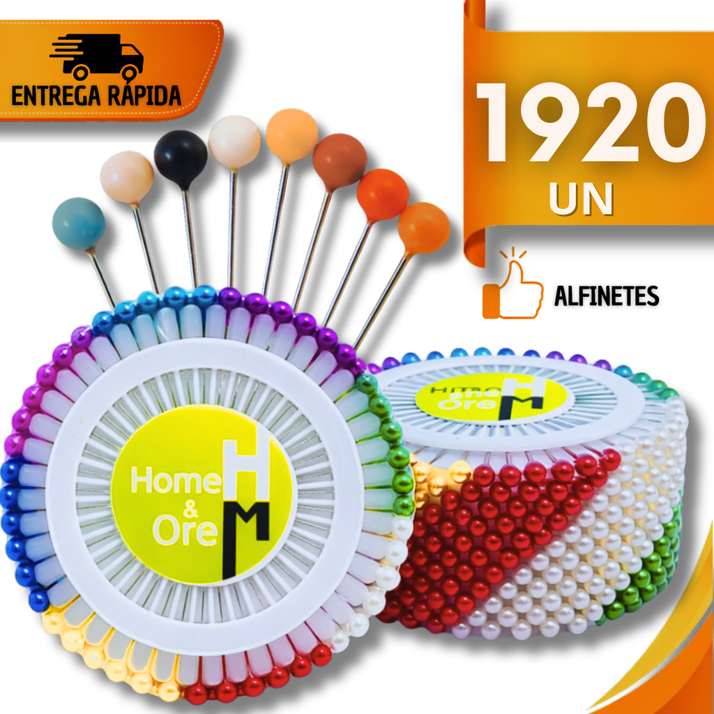 Kit Alfinetes Inox Coloridos Perfeito Para Costura Artesanato Escola Multiuso Utilidades