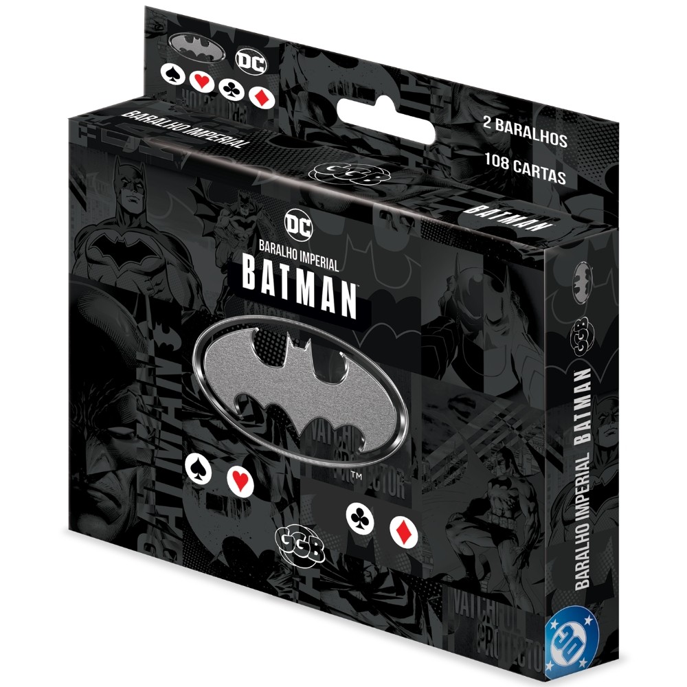 BARALHO IMPERIAL BATMAN DC 108 CARTAS GGB PERSONALIZADO CORINGA DC SUPER HERÓIS PERSONAGEM CAVALEIRO