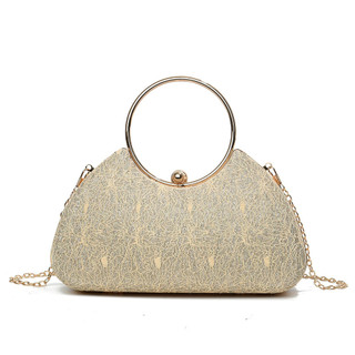 Bolsa Feminina Clássica para Festas com Detalhes de Brilho e Fecho Elegante de Mão  ANA