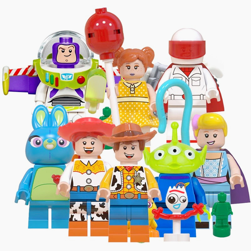 Toy Story Woody Buzz Alien Ducky Duke Caboom Bo Peep Gaby Bebê Mini Quebra-Cabeça Bloco De Construção Figura Brinquedos