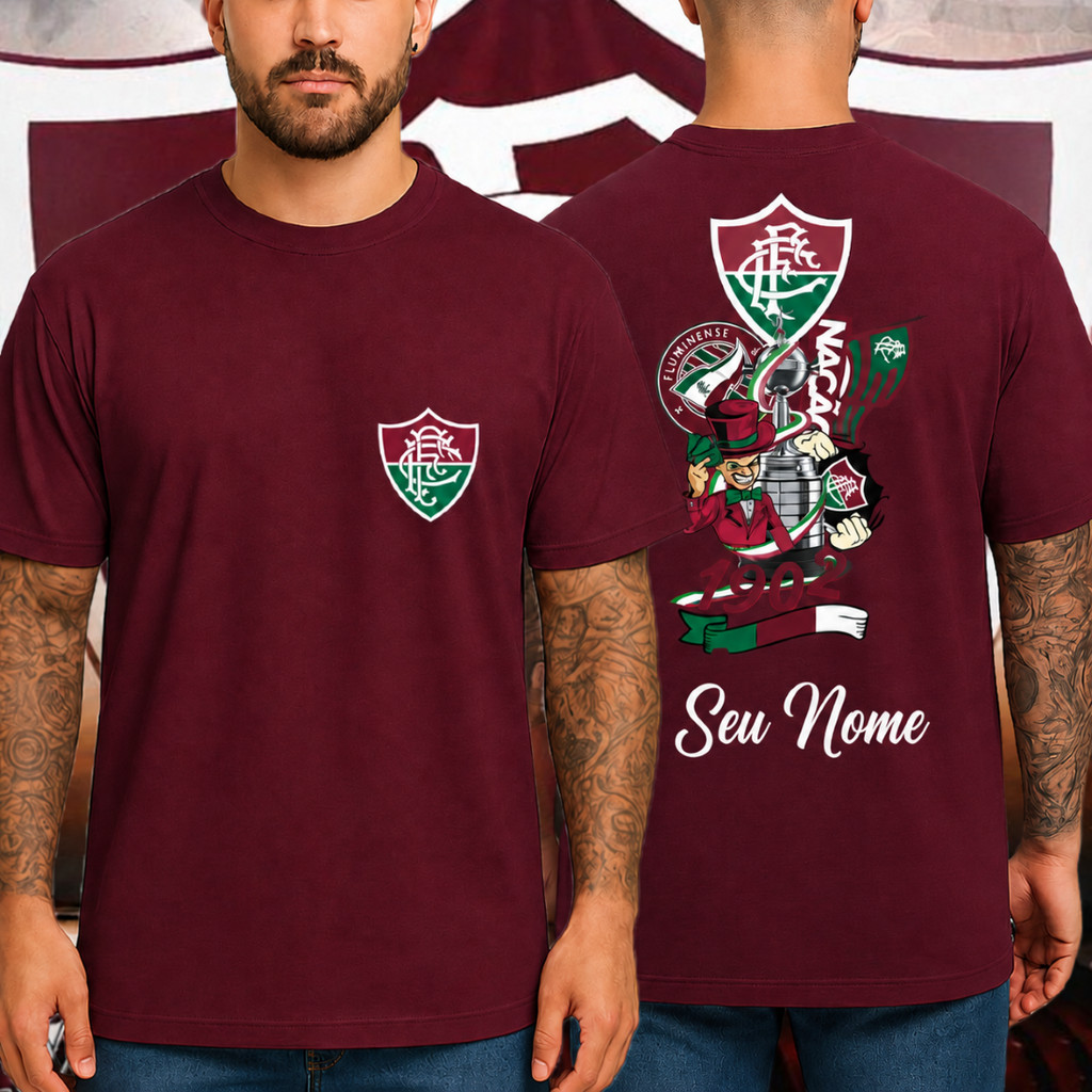 Camisa Camiseta Personalizada com SEU NOME Times Flu Torcedor Tricolor das Laranjeiras by Mood Vest