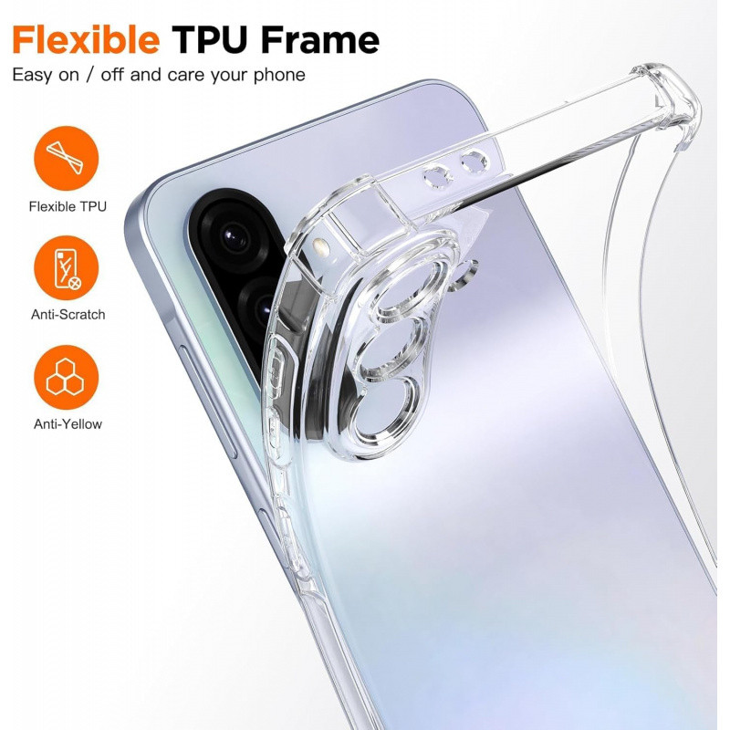 Capa Transparente Anti-Choque 4 Cantos para Samsung Galaxy A73 A57 A56 A55 A54 A53 A52 A37 A36 A35 A34 A33 A32 A26 A25 A