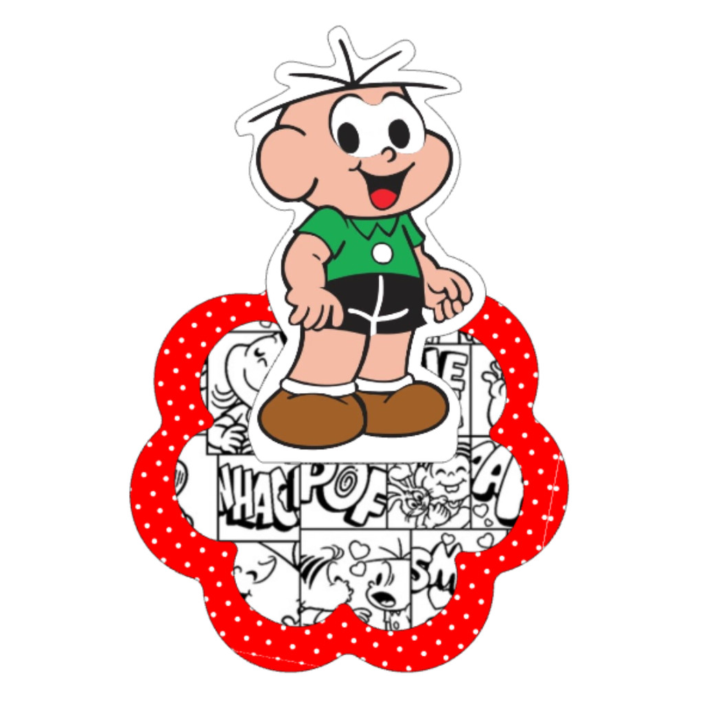 Kit Aplique 3D Personalizado Cebolinha Tags de Festa em Pé Lembrancinhas Temáticas para Aniversário Infantil