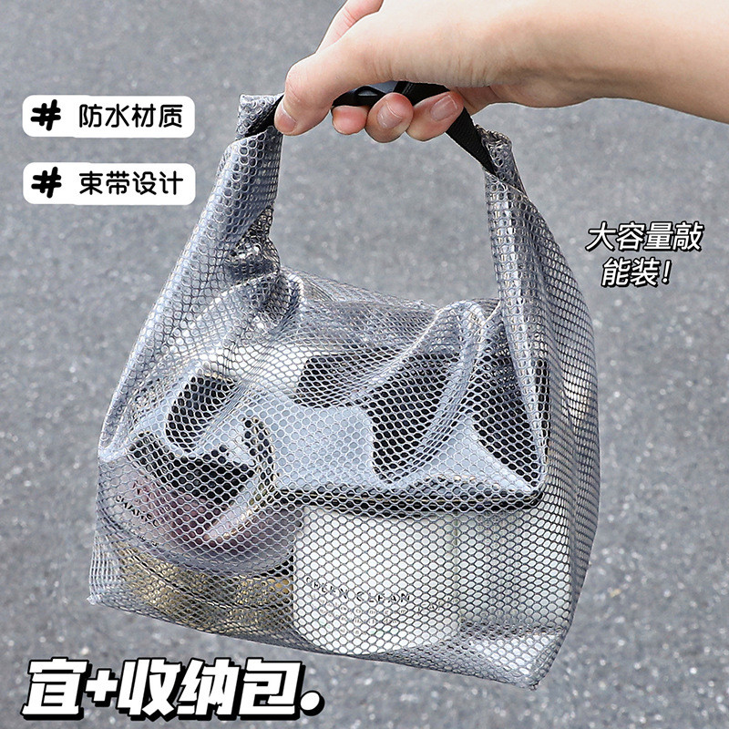 Pe saco de armazenamento à prova dwaterproof água de grande capacidade saco de compras de boa aparência botão de pressão