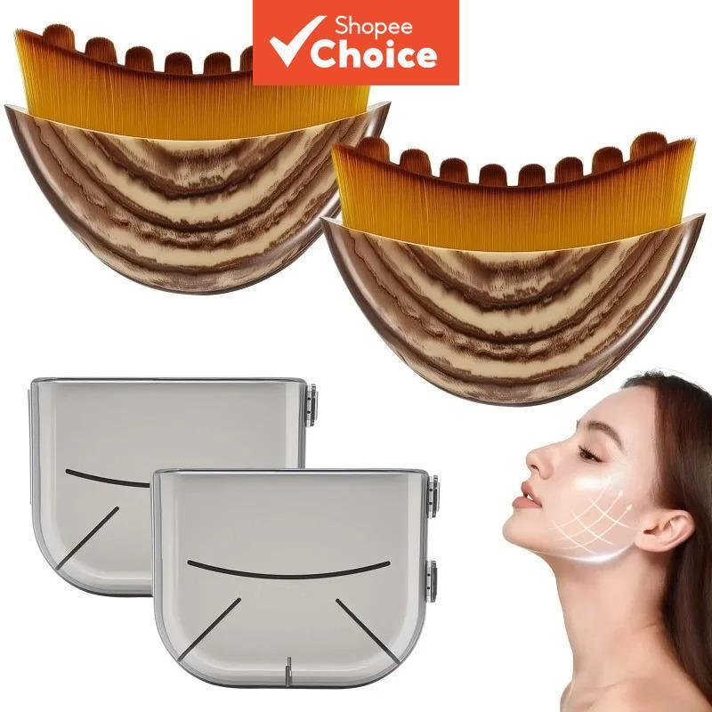 Nova Escova Facial de Drenagem Linfática com Contorno, Massageador Ergonômico para Cuidado Preciso da Pele
