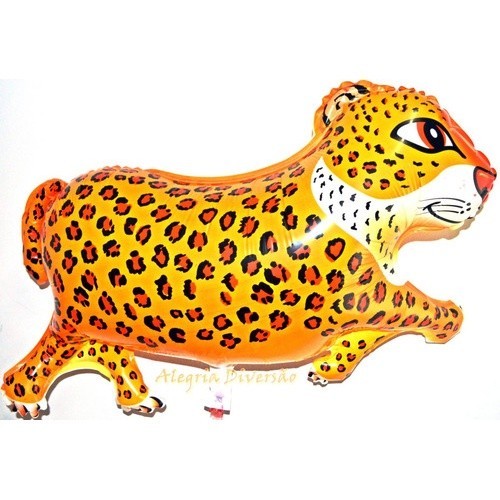 Kit c/5 Balão Metalizado Onça Corpo Safari Animais