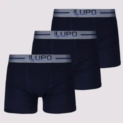 Kit de 3 Cueca Boxer Lupo Anatomic Shape Especial Marinho