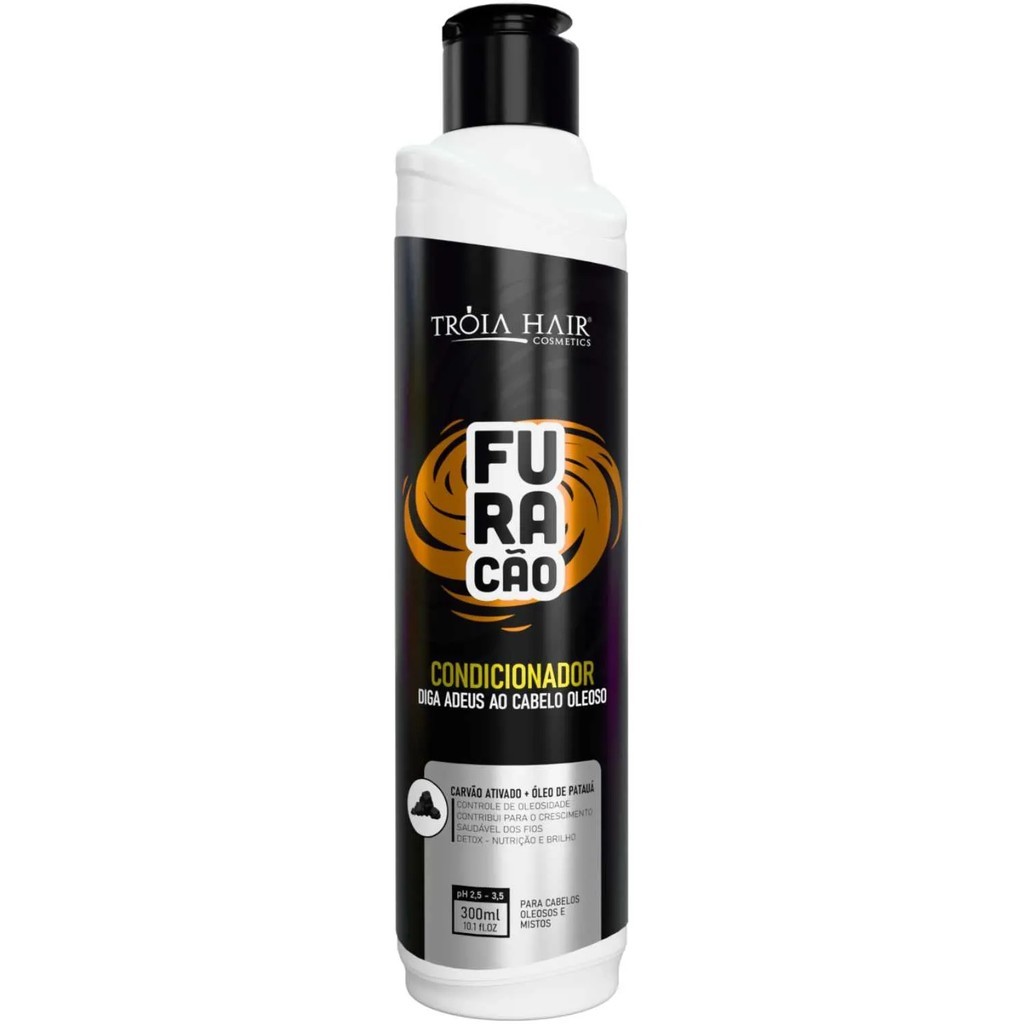 Condicionador Cabelo Oleoso Carvao Ativado Oleo Pataua Controle Oleosidade Nutrição Brilho 300ml