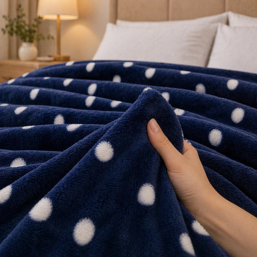 Manta Cobertor Microfibra Cama Casal Quentinha Antialérgico Poá