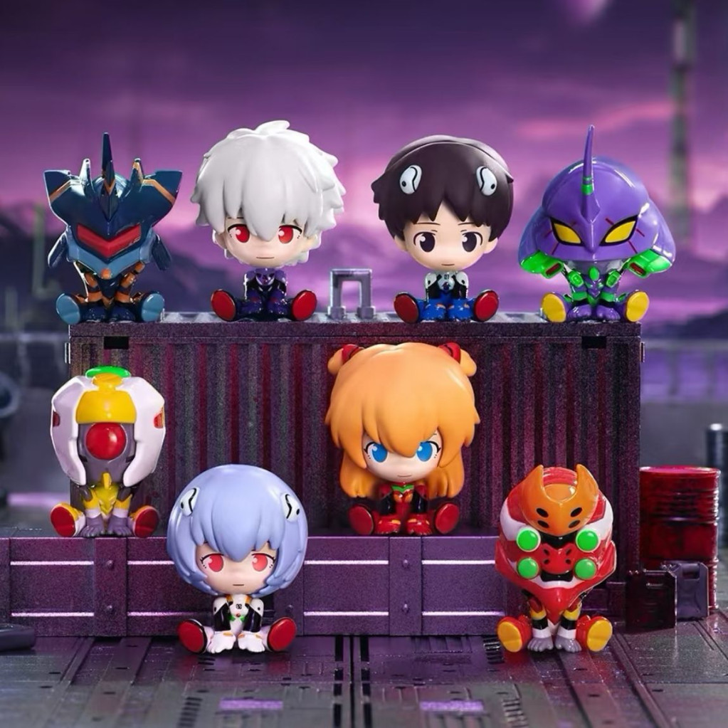 Evangelion MINI caixa misteriosa sentada pelotas fofas eva figura primeira máquina Ayapoli Anime boneca decoração presen