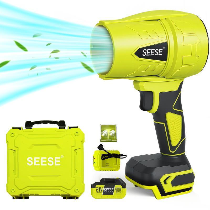 Soprador turbo SEESE, soprador de folhas, potente ventilador turbo, motor sem escovas de cobre puro, secador de carros a