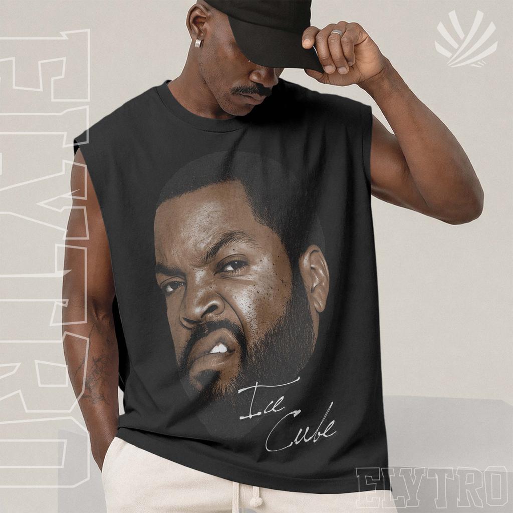 Camiseta Cavada Oversized Regata Estampa Cantor Ice Cube Camisa Regata Over StreetWear Algodão