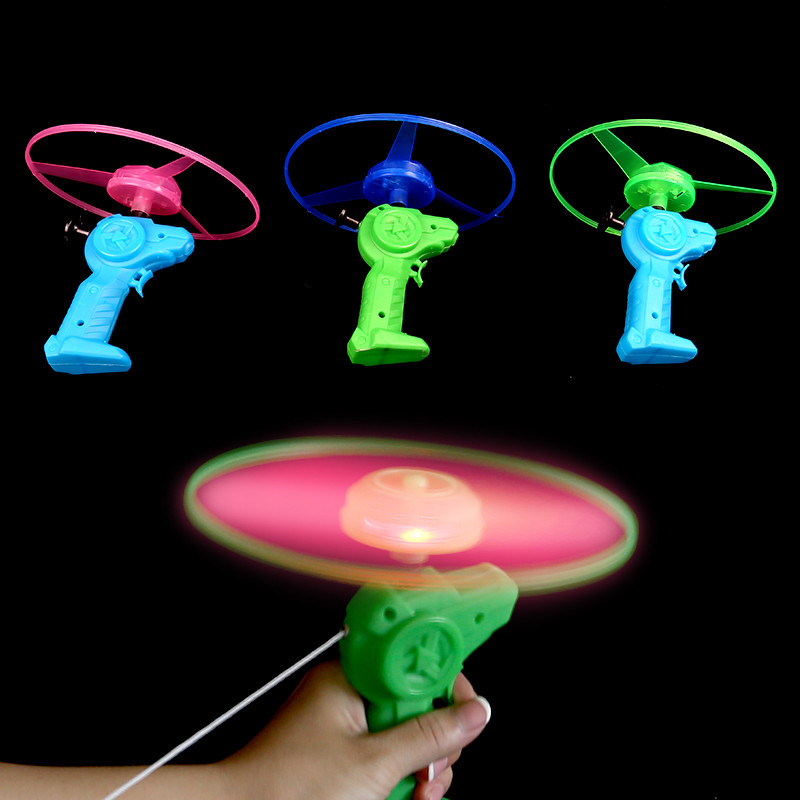 Combate das crianças cordão luminoso UFO noite mercado tenda fornecimento brinquedos ao ar livre quadrado piscando céu v