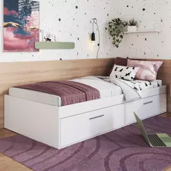 Cama de Solteiro com Baú 2 Portas para Colchão 188x78cm Multimóveis CR40131