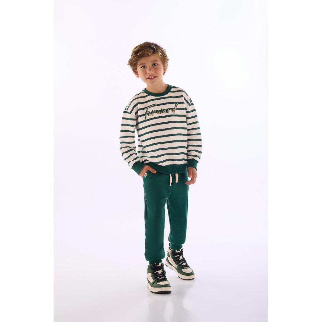 Conjunto Blusão Listrado Moletom Quimby