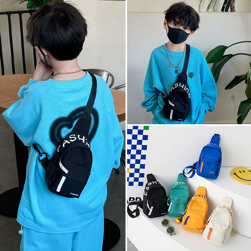Crianças saco de peito bonito menino mochila moda pequeno saco na moda legal menino moeda bolsa pai-filho bebê mensageir