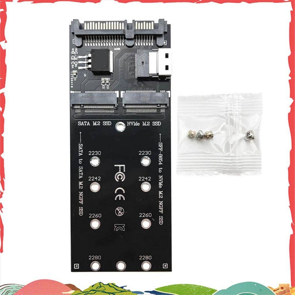 Adaptador SSD M2 M . 2 SATA Ngff Para + M2 NVME SFF-8654 Conversor Placa De Expansão M2