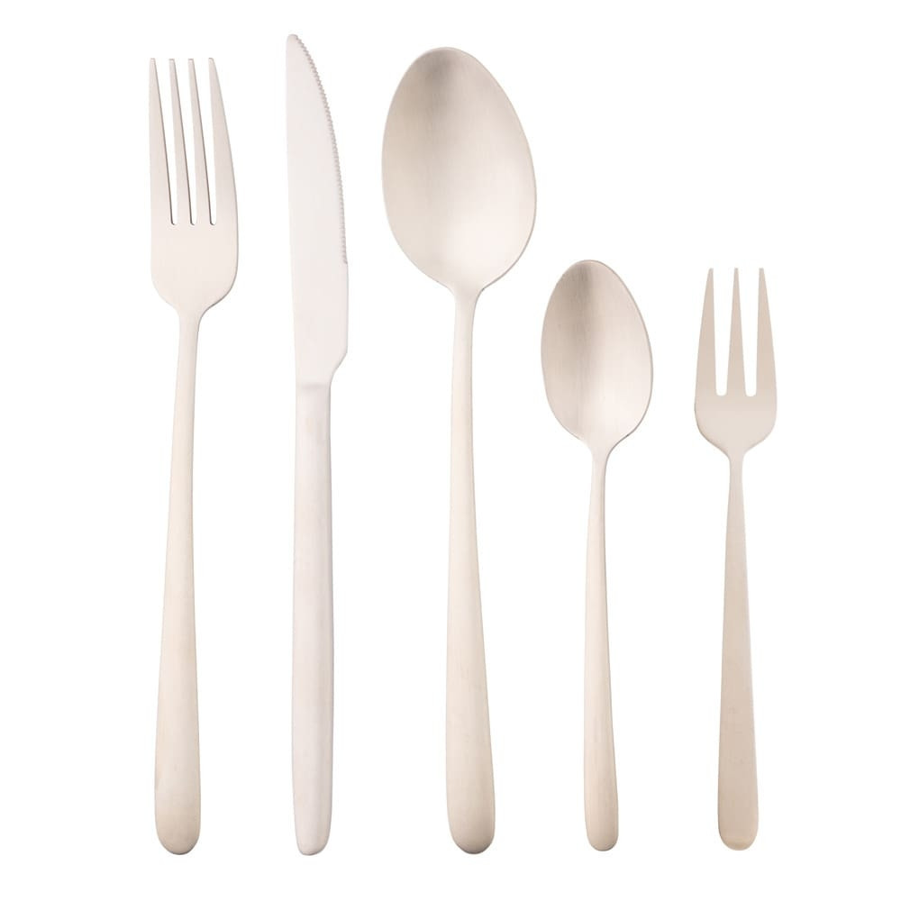 Faqueiro Viena em Ao Inox Champanhe Fosco 30 Peas Wolff