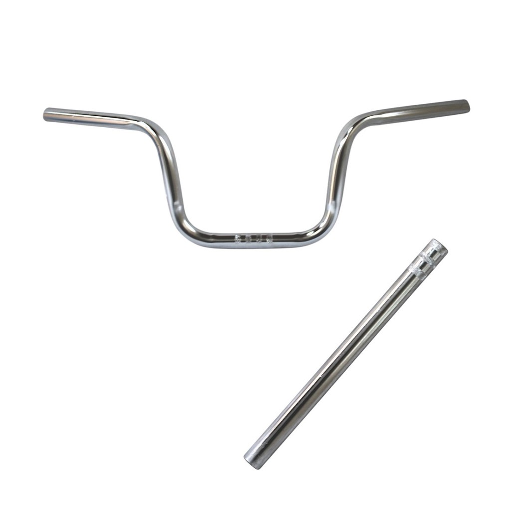 GUIDÃO CG CURVA BIKE RETRO ALTO CANOTE RETO SELIM 22,22MM