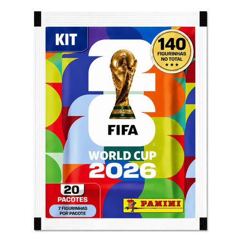 Kit 140 Figurinhas Copa Do Mundo Fifa 2026 Panini 20 Envelopes Lacrados