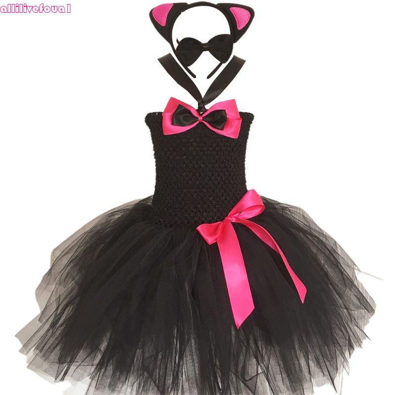 allilivefoua1 Conjunto Fantasia Cosplay Para Meninas Pequenas, Vestido Tutu Tule, Orelhas, Faixa Cabeça