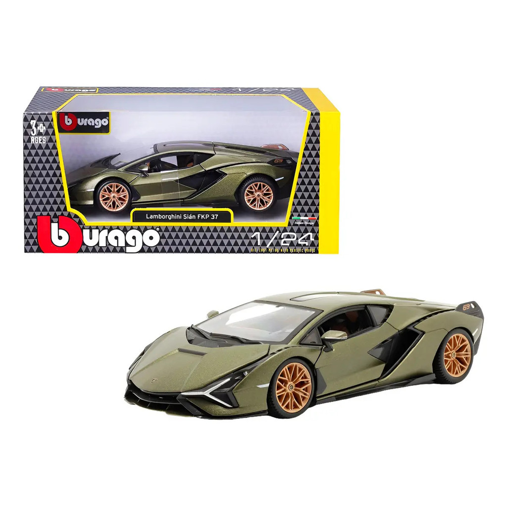 Miniatura Lamborghini Sián Fkp 37 1/24 Verde Bburago Carro Colecionável