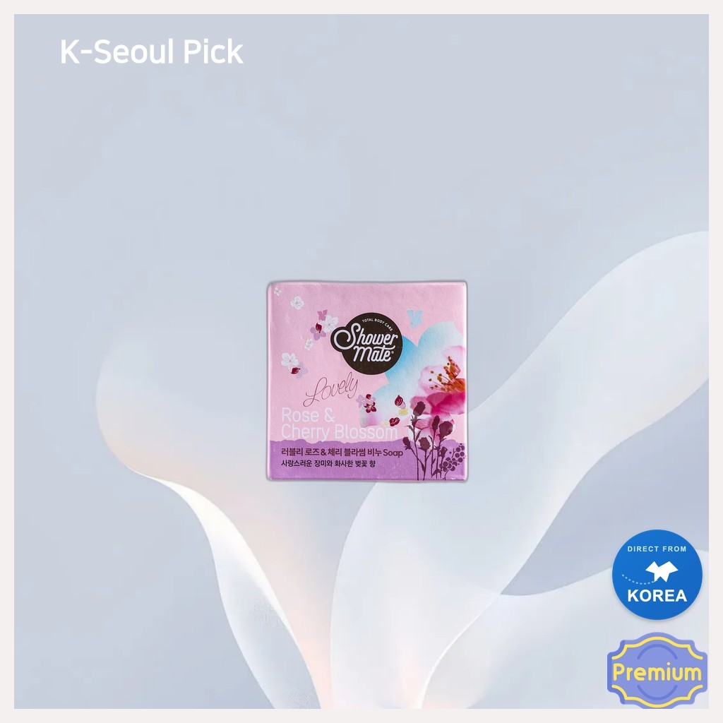 [daiso] Sabonete Shower Mate Lovely Rose & Cherry Blossom , 90g , 1 Unidade/Coreano/Aroma Floral Da K-Seoul Pick