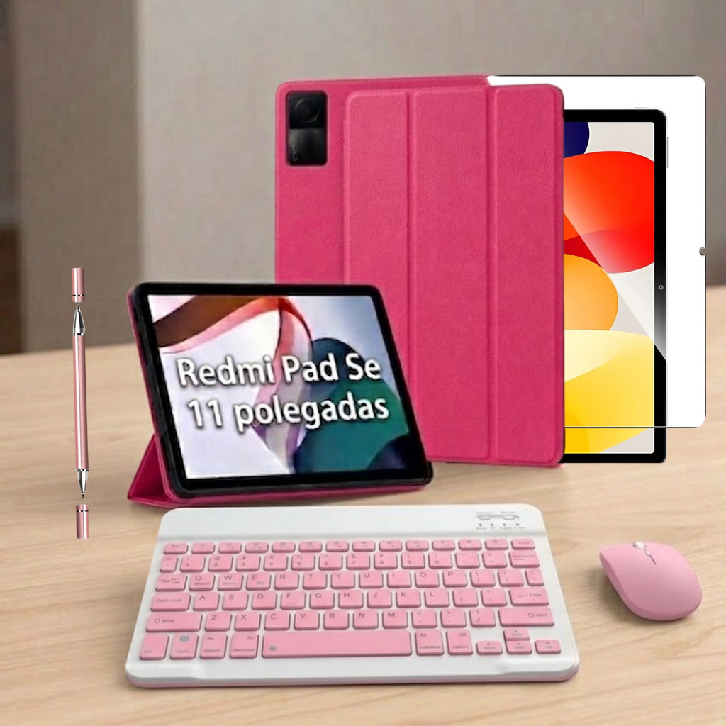 Capa Smart + Película + Caneta + Mouse E Teclado Para Redmi Pad Se 11 polegadas