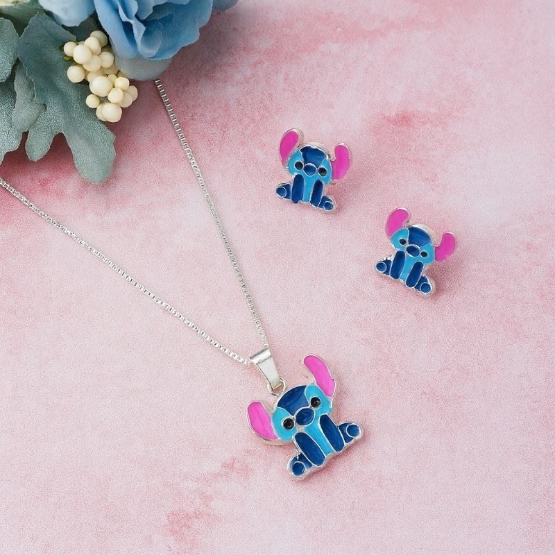 Conjunto Infantil Colar e Brincos Folheados – Várias Opções