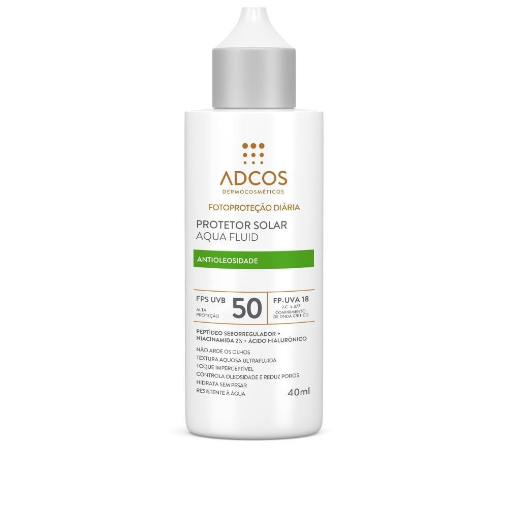 Protetor Solar Adcos Aqua Fluid FPS 50 Antioleosidade 40ml