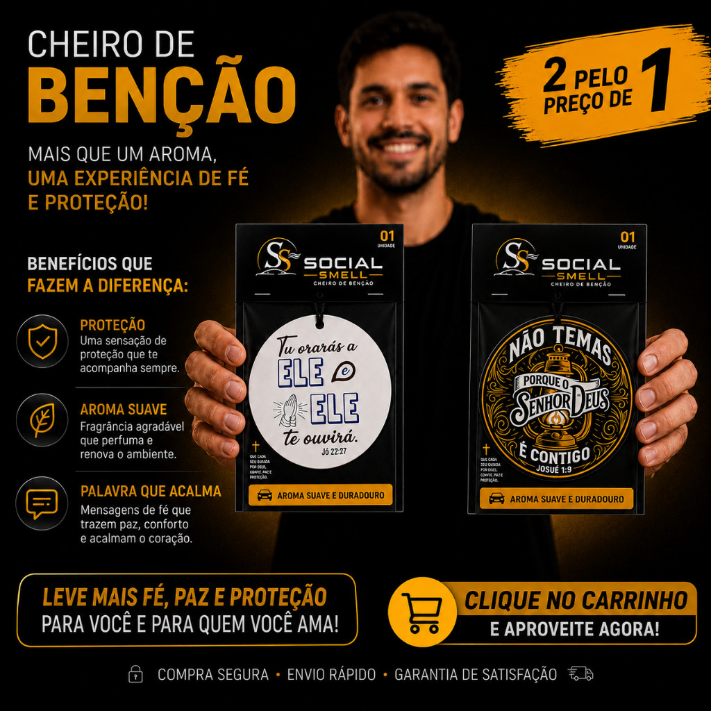 Aromatizador Automotivo Carro | Perfume Suave Duradouro Desodorizador Veicular Cheiro de Benção