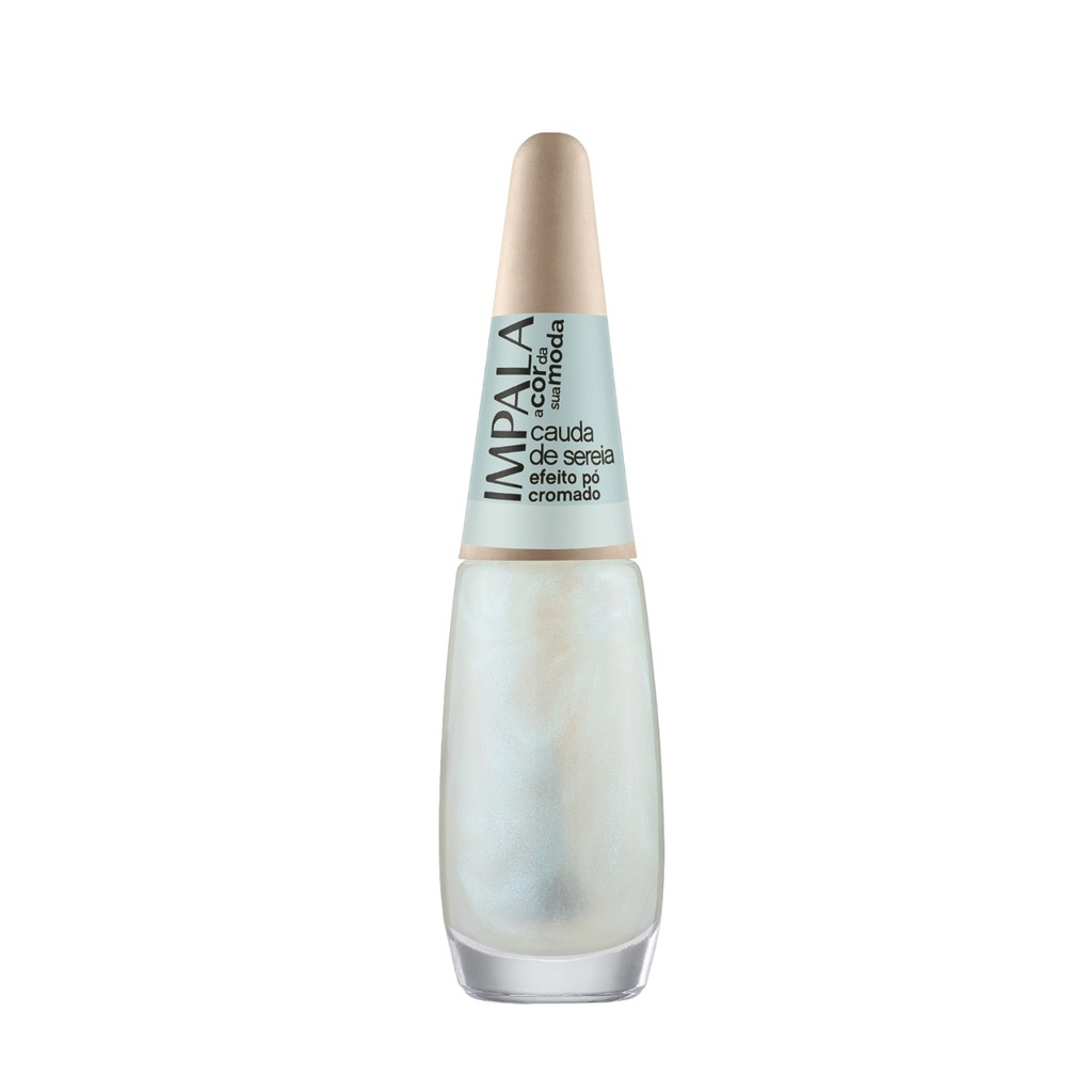 Esmalte Cor Da Moda Efeito Pó Cromado Cauda de Sereia Impala