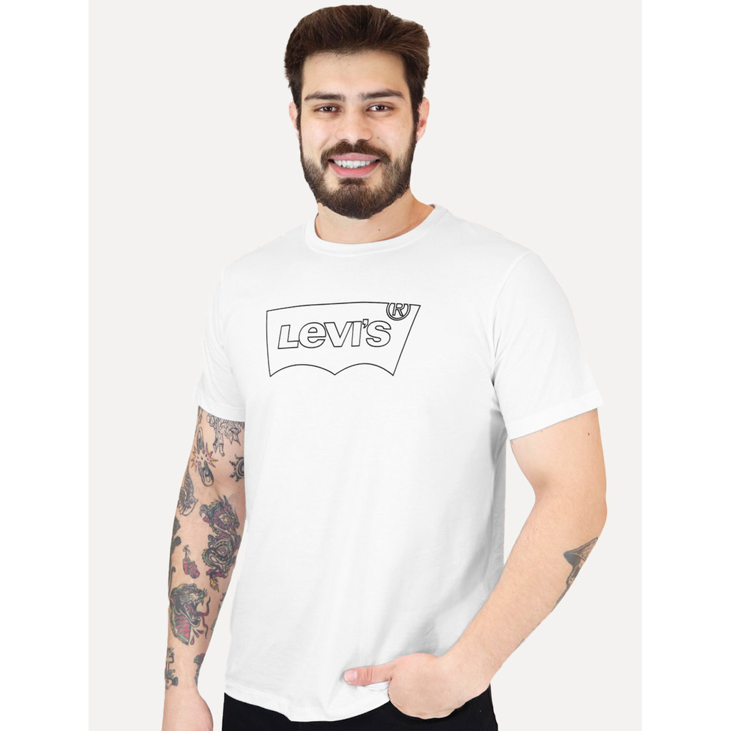 Camiseta Levis Original Masculina Standard Relaxed Center Logo Branca